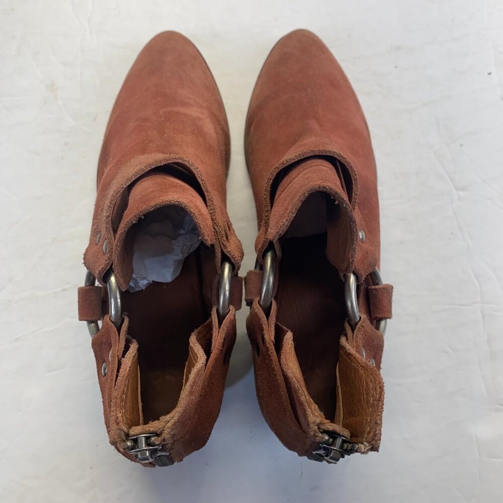 Frye Rusty Brown Women's Ray Harness Back Zip Ankle Boot US Size 8M Booties - Picture 3 of 13